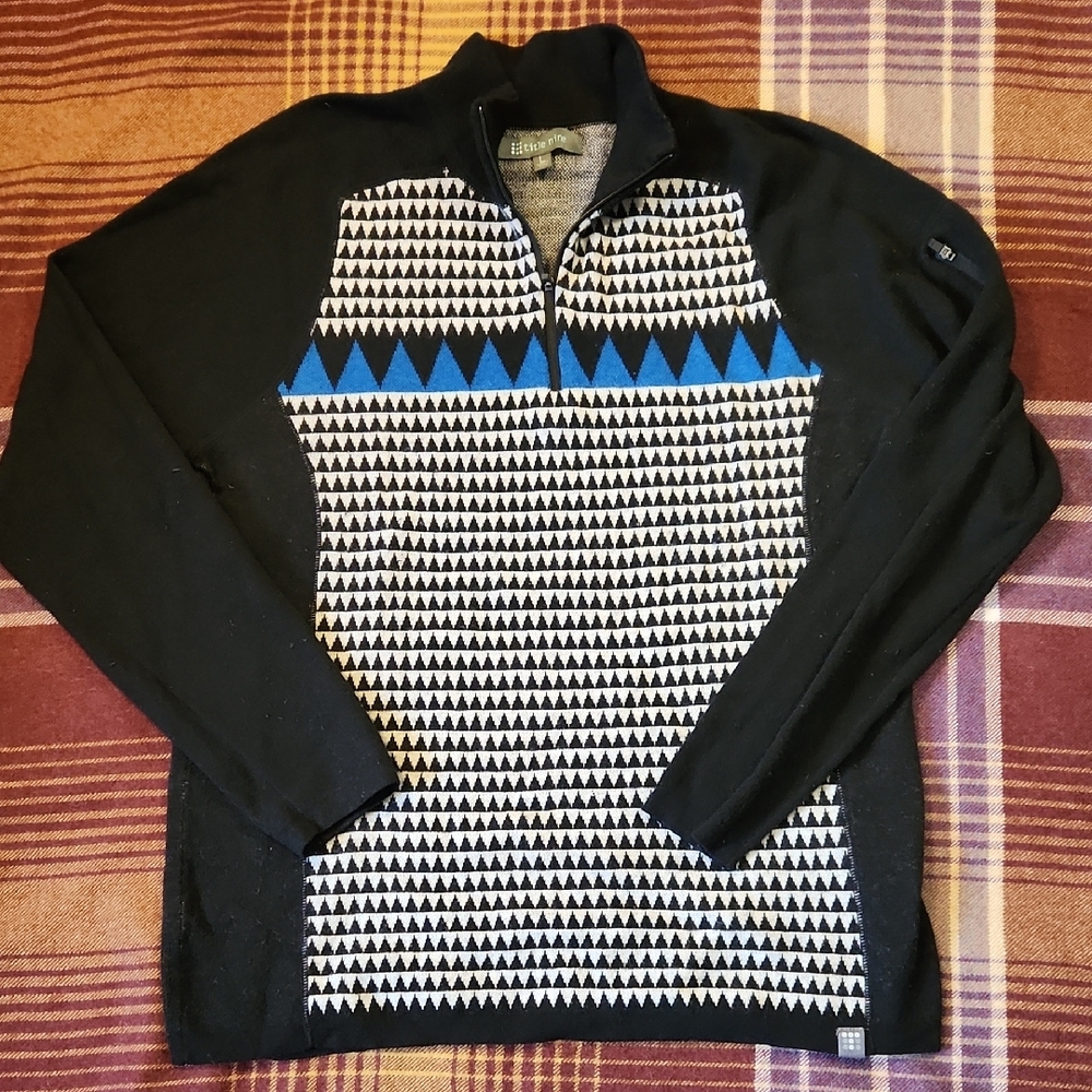 Title Nine Wool Quarter Zip Pullover Sweater Size L
